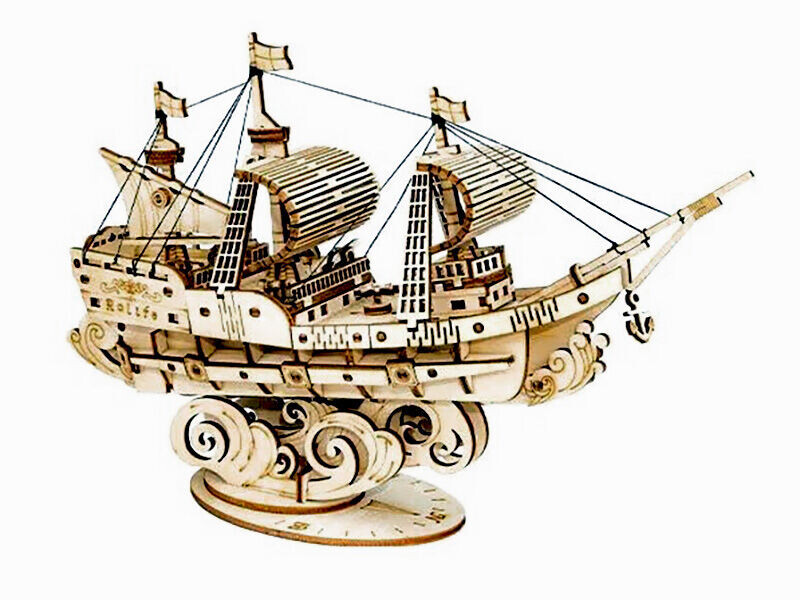 RoboTime 3D dřevěná skládačka Vojenská plachetnice